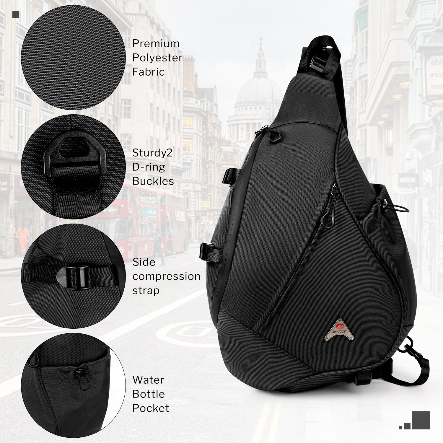 NEW YORK XPRESS Crossbody Sling Bags for Men Women, Waterproof Large Sling Backpack with Adjustable Strap, Lightweight Shoulder Chest Bag Daypack for Travel, Hiking, Sport