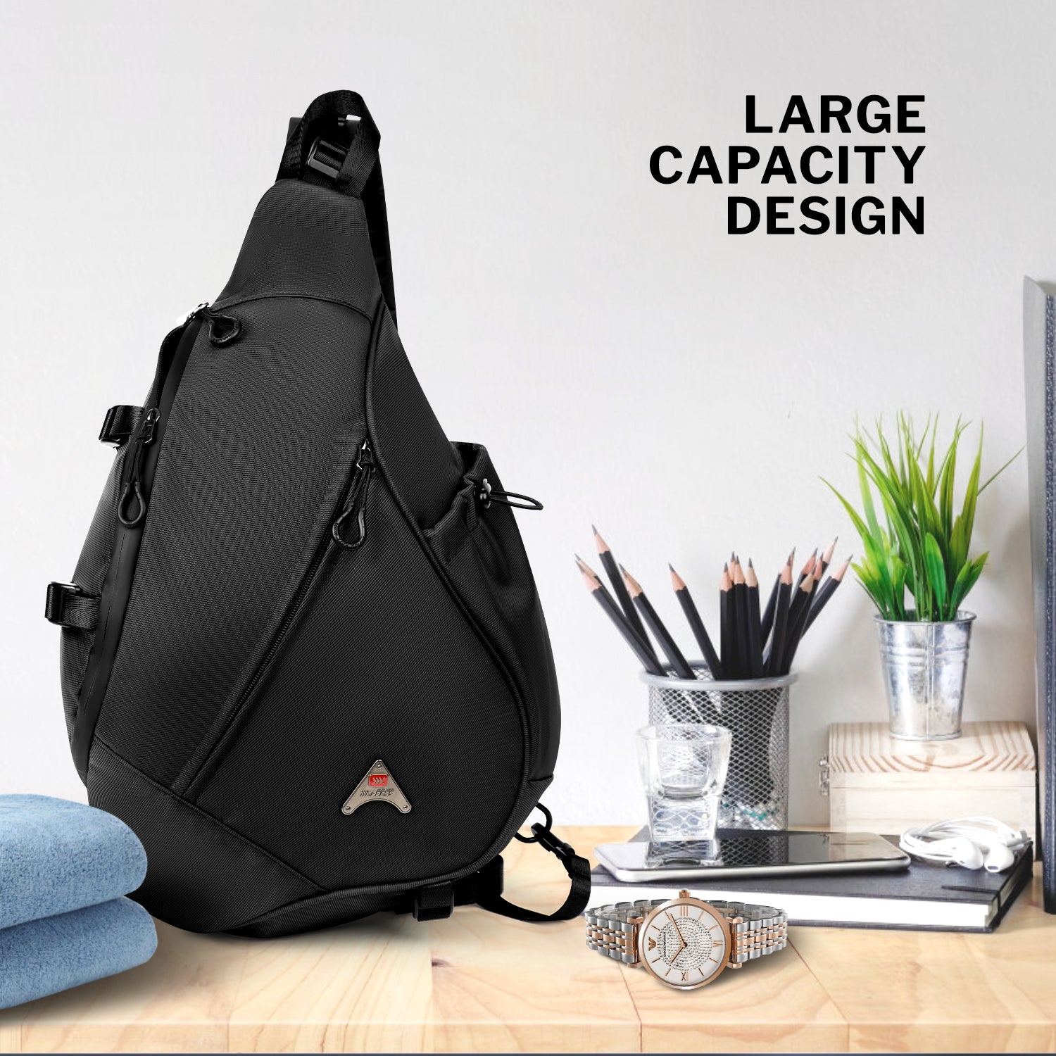 NEW YORK XPRESS Crossbody Sling Bags for Men Women, Waterproof Large Sling Backpack with Adjustable Strap, Lightweight Shoulder Chest Bag Daypack for Travel, Hiking, Sport