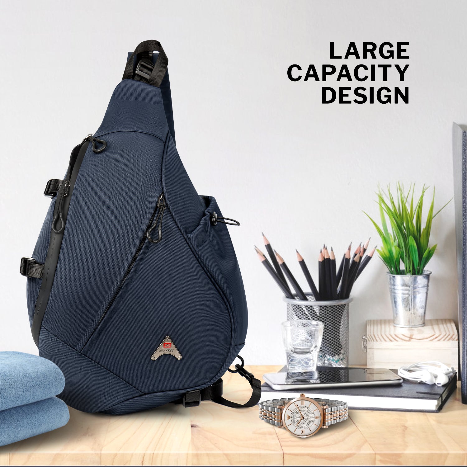 NEW YORK XPRESS Crossbody Sling Bags for Men Women, Waterproof Large Sling Backpack with Adjustable Strap, Lightweight Shoulder Chest Bag Daypack for Travel, Hiking, Sport