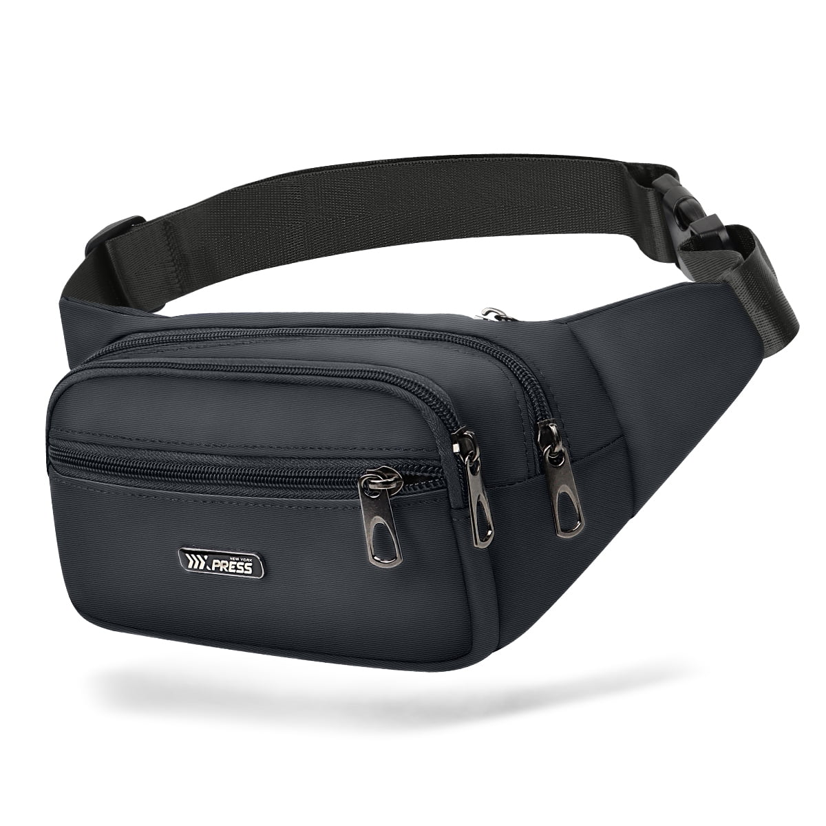 NEW YORK XPRESS Small Fanny Pack for Men Women,Water Resistant Crossbody Bag Waist Pack with 4 Zipper Pockets & Adjustable Strap,Hip Pack Bag for Travel,Walking,Running,Hiking,Cycling