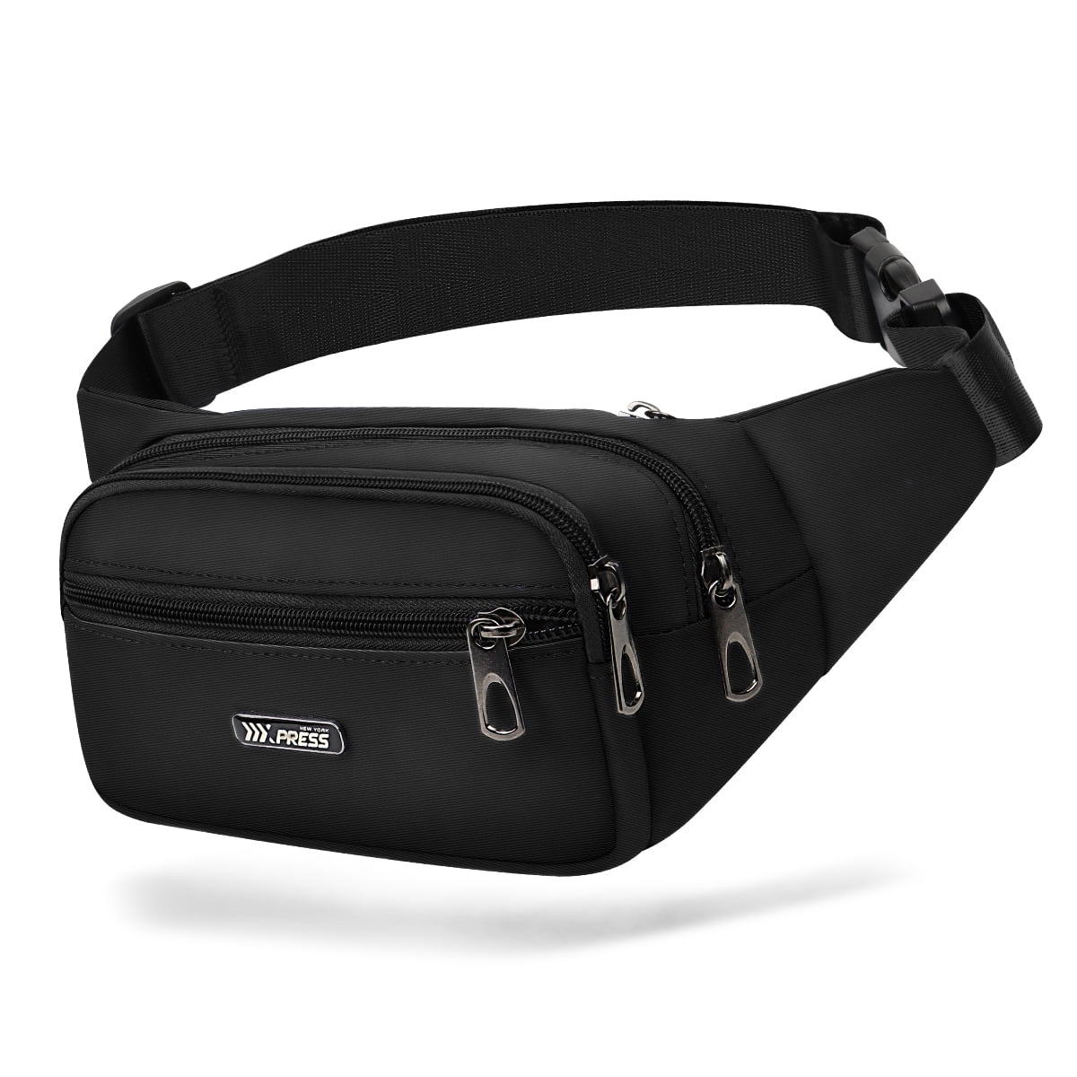 NEW YORK XPRESS Small Fanny Pack for Men Women,Water Resistant Crossbody Bag Waist Pack with 4 Zipper Pockets & Adjustable Strap,Hip Pack Bag for Travel,Walking,Running,Hiking,Cycling