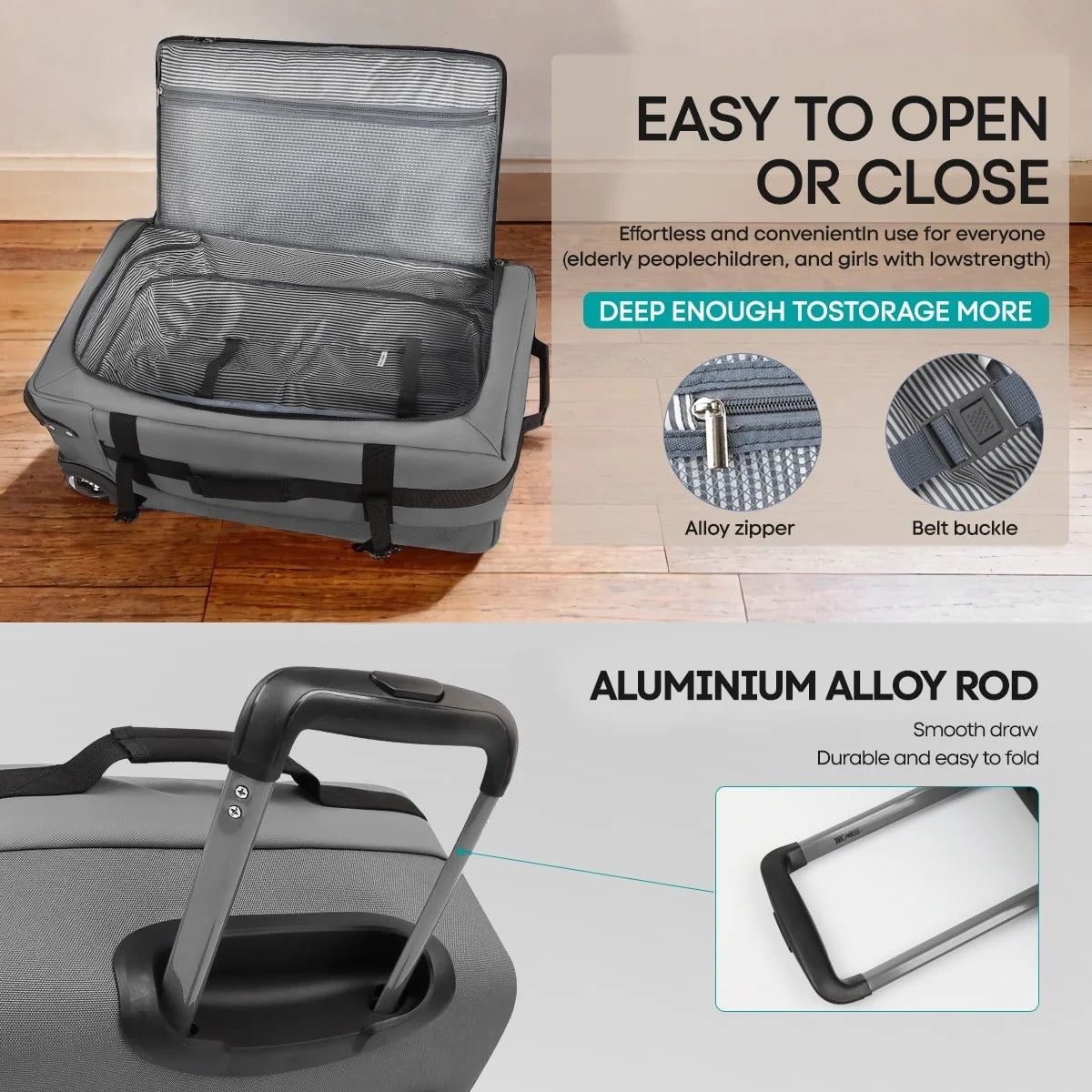 NEW YORK XPRESS TA-069-3PC Luggage, Waterproof Expandable, Soft Shell Suitcase (20", 26", 30")