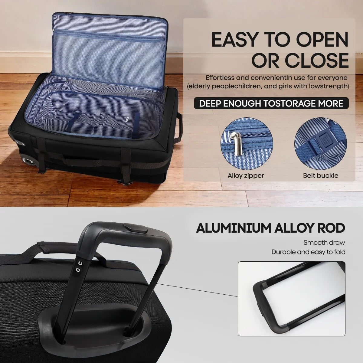 NEW YORK XPRESS TA-069-3PC Luggage, Waterproof Expandable, Soft Shell Suitcase (20", 26", 30")