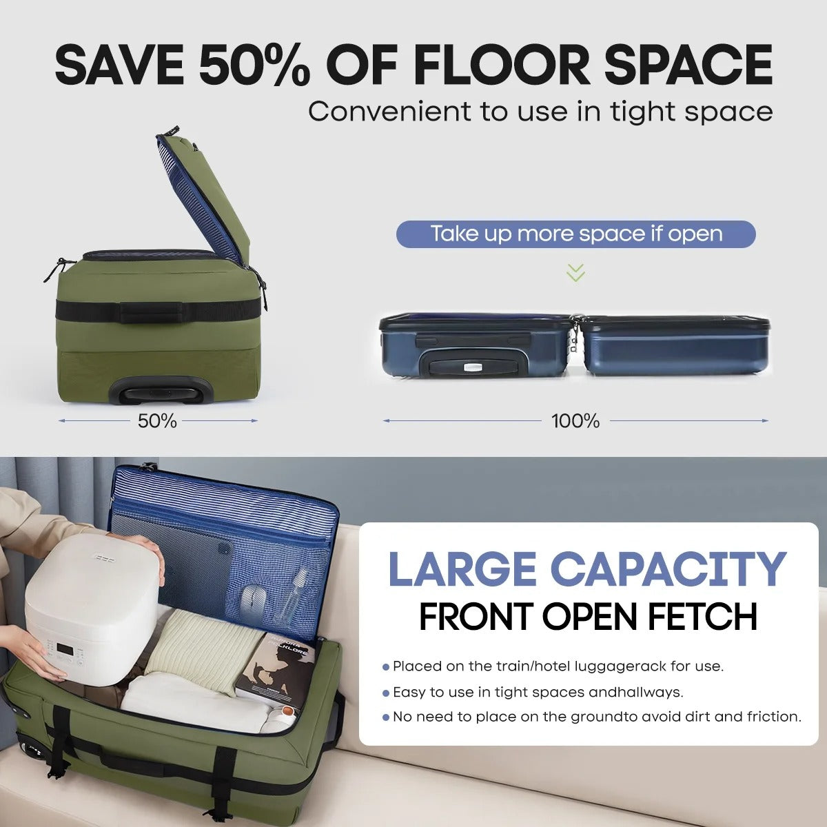 NEW YORK XPRESS TA-069-3PC Luggage, Waterproof Expandable, Soft Shell Suitcase (20", 26", 30")