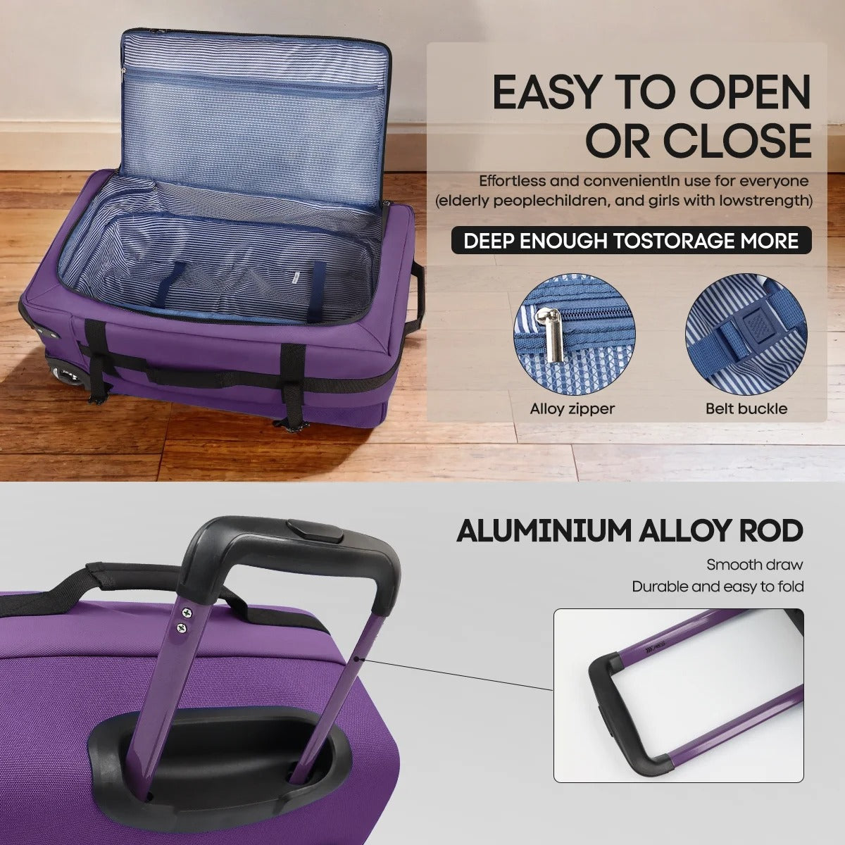 NEW YORK XPRESS TA-069-3PC Luggage, Waterproof Expandable, Soft Shell Suitcase (20", 26", 30")