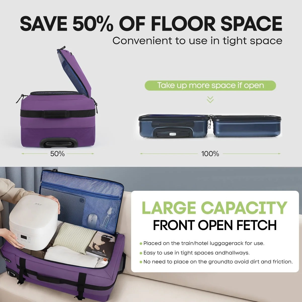 NEW YORK XPRESS TA-069-3PC Luggage, Waterproof Expandable, Soft Shell Suitcase (20", 26", 30")