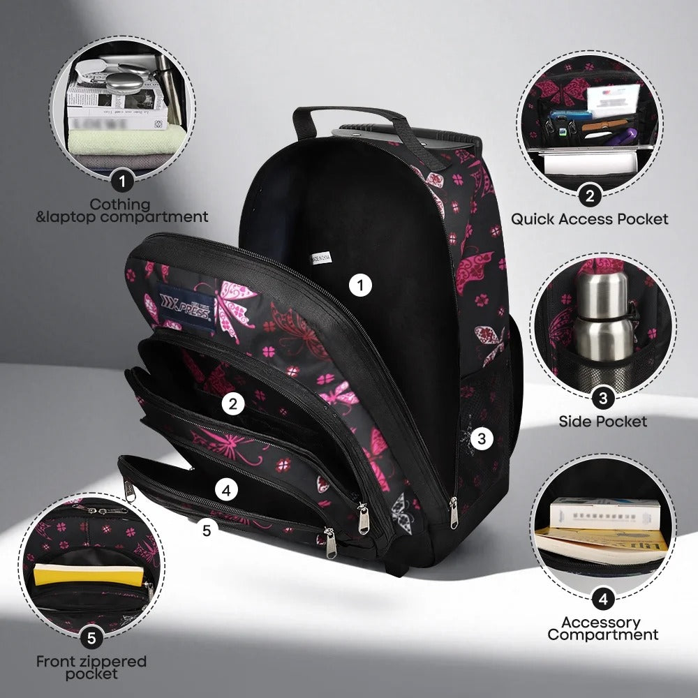NEW YORK XPRESS JH-2560 / JH-2561, 2 In 1 Travel Backpack,20" Carry On Rolling Wheeled Backpack with Telescopic Handle