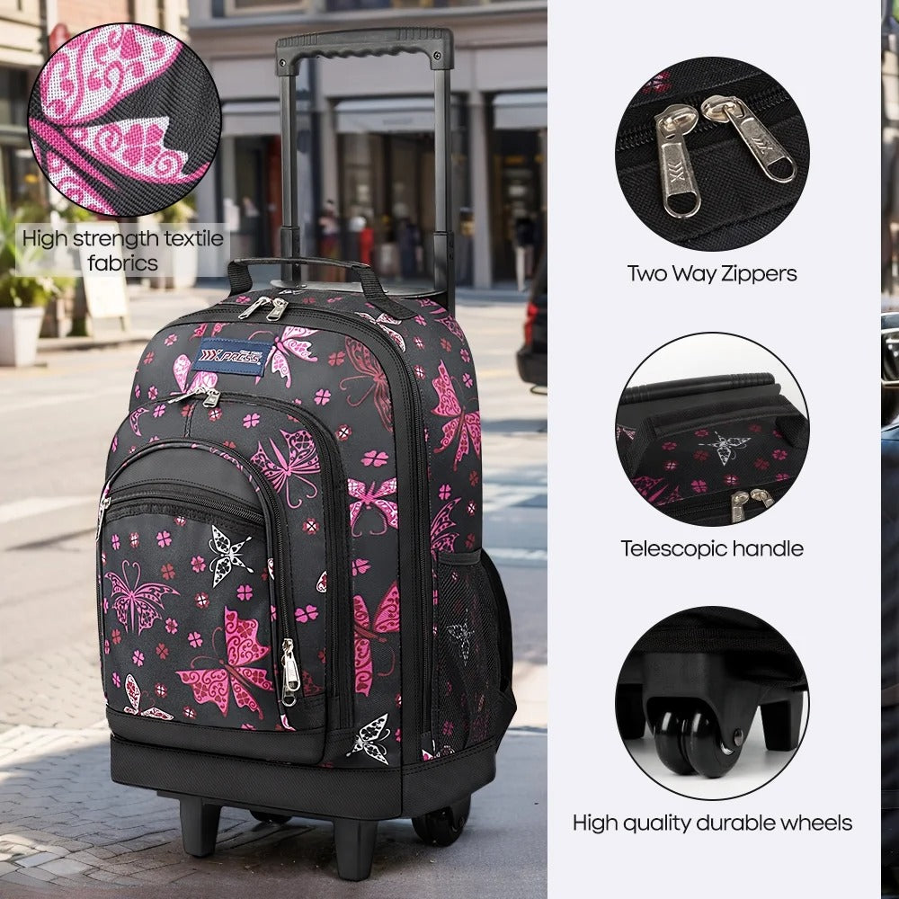NEW YORK XPRESS JH-2560 / JH-2561, 2 In 1 Travel Backpack,20" Carry On Rolling Wheeled Backpack with Telescopic Handle