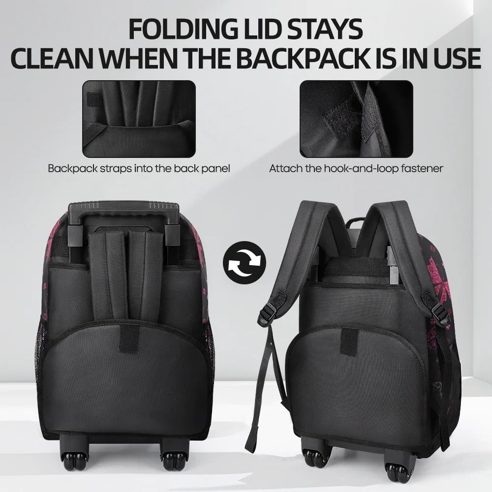 NEW YORK XPRESS JH-2560 / JH-2561, 2 In 1 Travel Backpack,20" Carry On Rolling Wheeled Backpack with Telescopic Handle