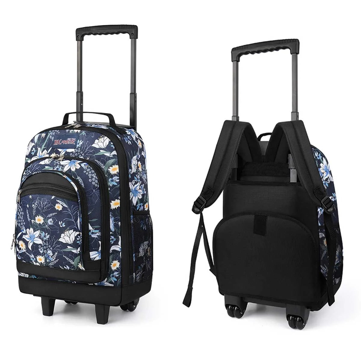 NEW YORK XPRESS JH-2560 / JH-2561, 2 In 1 Travel Backpack,20" Carry On Rolling Wheeled Backpack with Telescopic Handle