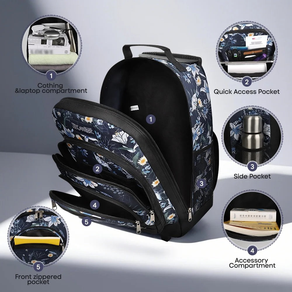 NEW YORK XPRESS JH-2560 / JH-2561, 2 In 1 Travel Backpack,20" Carry On Rolling Wheeled Backpack with Telescopic Handle