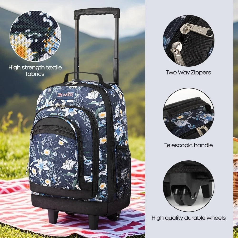 NEW YORK XPRESS JH-2560 / JH-2561, 2 In 1 Travel Backpack,20" Carry On Rolling Wheeled Backpack with Telescopic Handle