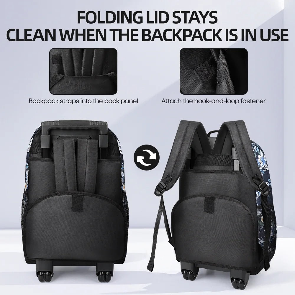 NEW YORK XPRESS JH-2560 / JH-2561, 2 In 1 Travel Backpack,20" Carry On Rolling Wheeled Backpack with Telescopic Handle