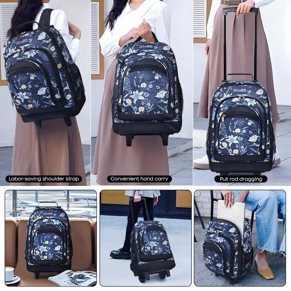 NEW YORK XPRESS JH-2560 / JH-2561, 2 In 1 Travel Backpack,20" Carry On Rolling Wheeled Backpack with Telescopic Handle