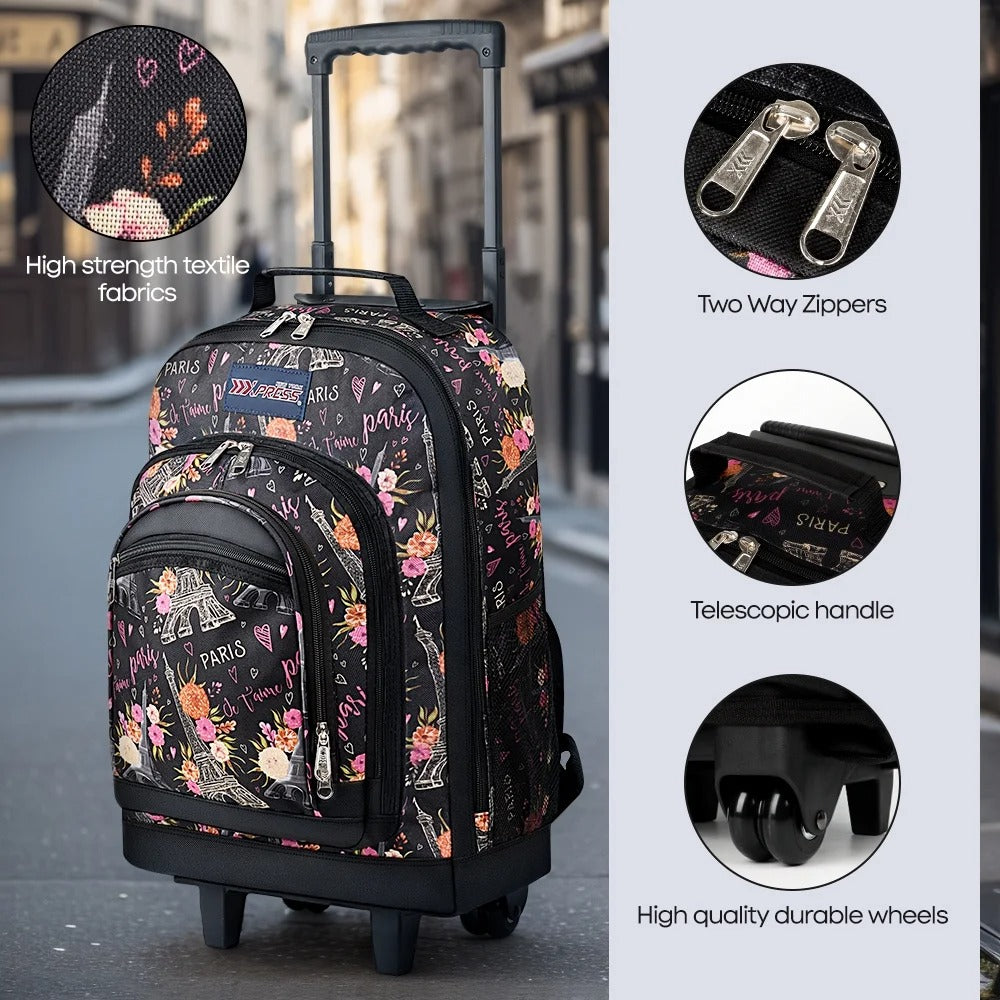 NEW YORK XPRESS JH-2560 / JH-2561, 2 In 1 Travel Backpack,20" Carry On Rolling Wheeled Backpack with Telescopic Handle