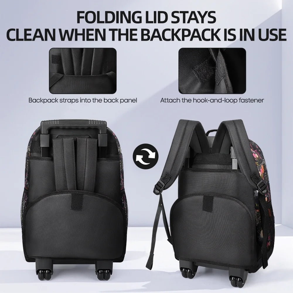 NEW YORK XPRESS JH-2560 / JH-2561, 2 In 1 Travel Backpack,20" Carry On Rolling Wheeled Backpack with Telescopic Handle