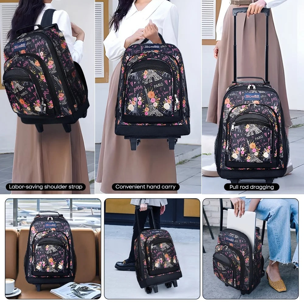 NEW YORK XPRESS JH-2560 / JH-2561, 2 In 1 Travel Backpack,20" Carry On Rolling Wheeled Backpack with Telescopic Handle