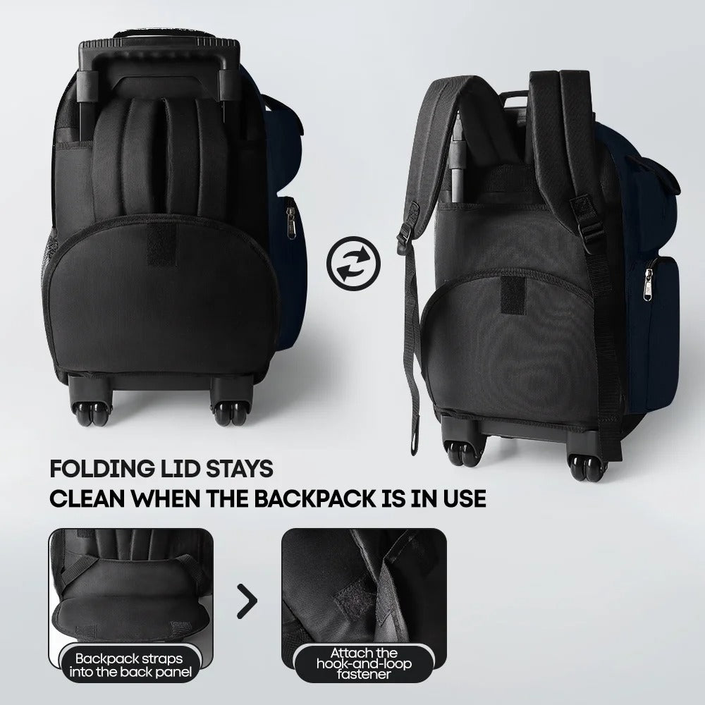 NEW YORK XPRESS JH-2560 / JH-2561, 2 In 1 Travel Backpack,20" Carry On Rolling Wheeled Backpack with Telescopic Handle