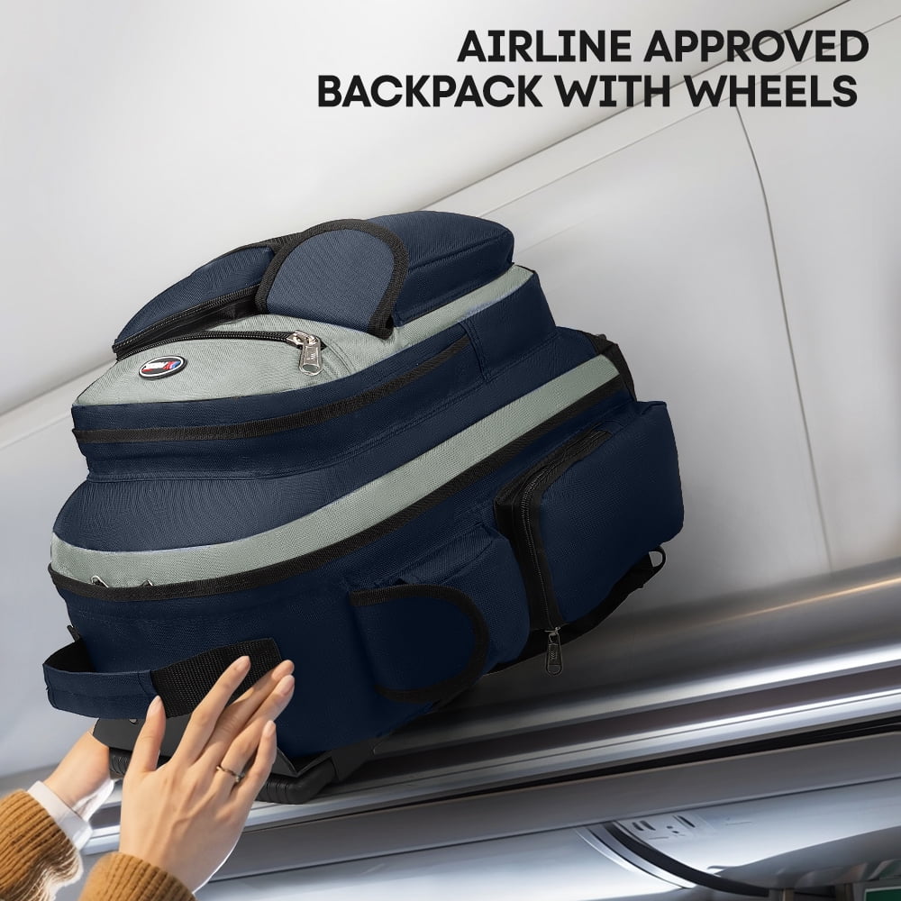 NEW YORK XPRESS JH-2560 / JH-2561, 2 In 1 Travel Backpack,20" Carry On Rolling Wheeled Backpack with Telescopic Handle
