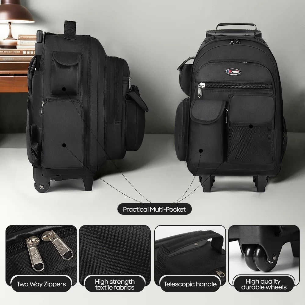 NEW YORK XPRESS JH-2560 / JH-2561, 2 In 1 Travel Backpack,20" Carry On Rolling Wheeled Backpack with Telescopic Handle