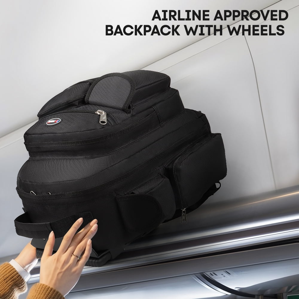 NEW YORK XPRESS JH-2560 / JH-2561, 2 In 1 Travel Backpack,20" Carry On Rolling Wheeled Backpack with Telescopic Handle