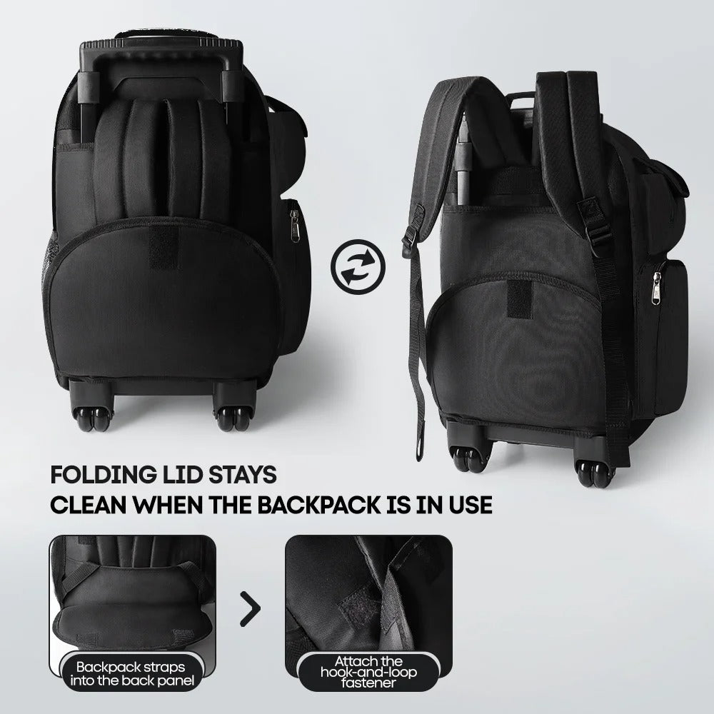 NEW YORK XPRESS JH-2560 / JH-2561, 2 In 1 Travel Backpack,20" Carry On Rolling Wheeled Backpack with Telescopic Handle