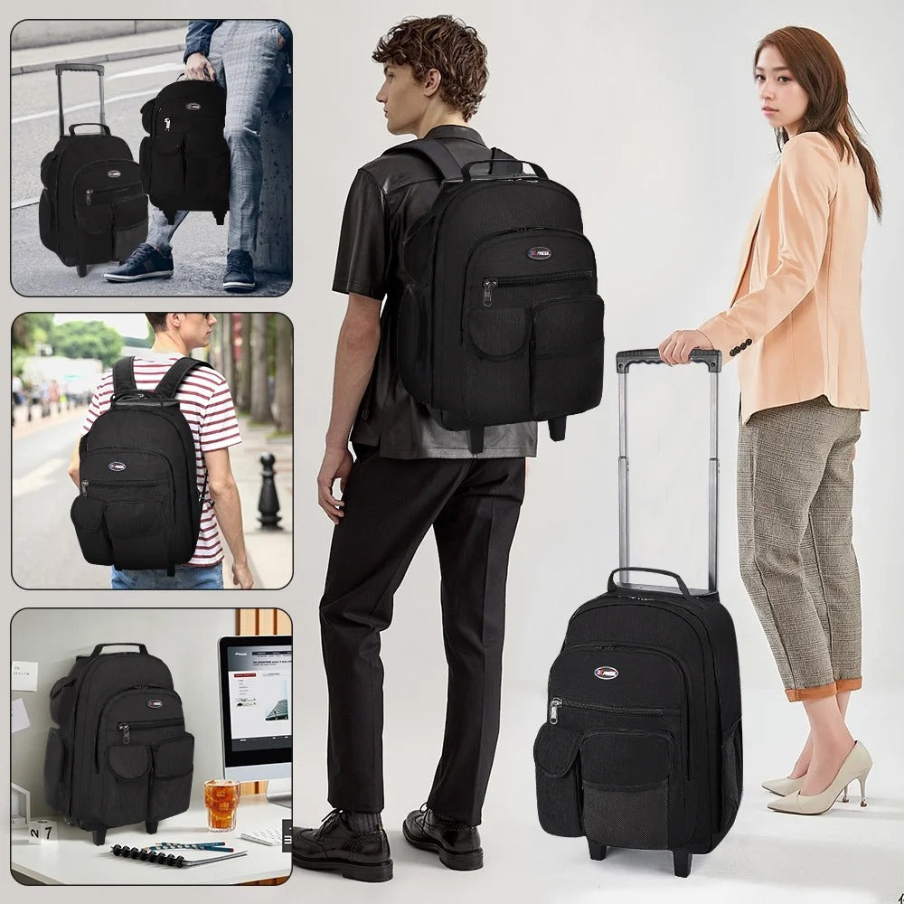 NEW YORK XPRESS JH-2560 / JH-2561, 2 In 1 Travel Backpack,20" Carry On Rolling Wheeled Backpack with Telescopic Handle