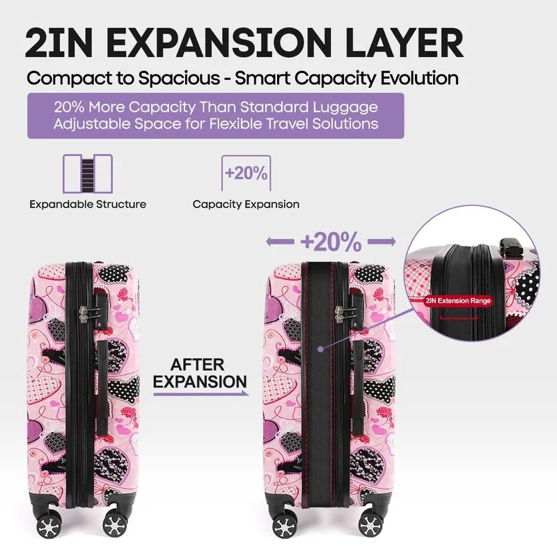 NEW YORK XPRESS L-0028 Expandable 3PC Hard Shell Luggage with Spinner Wheels, TSA Lock, ( 20"/24"/28")