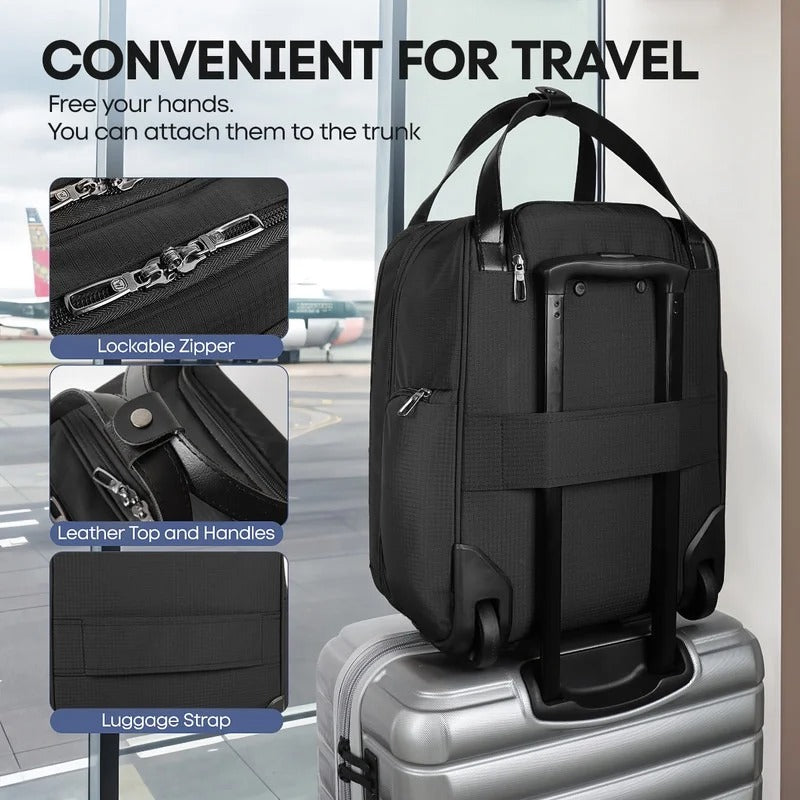 NEW YORK XPRESS XJ-5011 Underseat Soft Carry On Luggage, Rolling Wheels, Lightweight Travel Bag, 16"