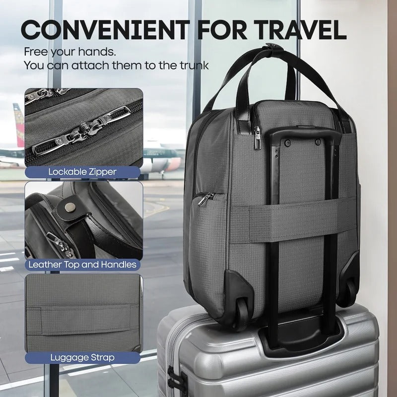 NEW YORK XPRESS XJ-5011 Underseat Soft Carry On Luggage, Rolling Wheels, Lightweight Travel Bag, 16"