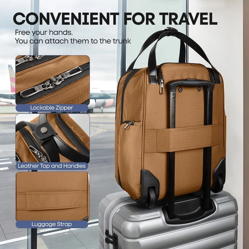NEW YORK XPRESS XJ-5011 Underseat Soft Carry On Luggage, Rolling Wheels, Lightweight Travel Bag, 16"