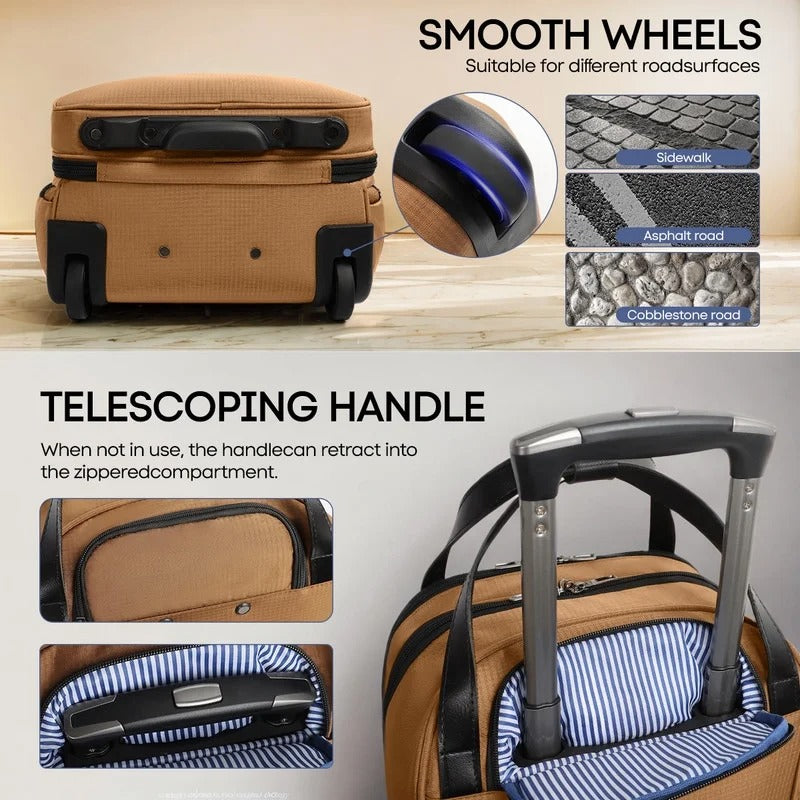 NEW YORK XPRESS XJ-5011 Underseat Soft Carry On Luggage, Rolling Wheels, Lightweight Travel Bag, 16"
