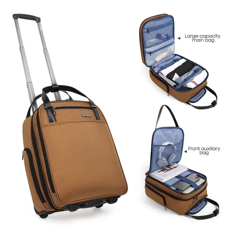 NEW YORK XPRESS XJ-5011 Underseat Soft Carry On Luggage, Rolling Wheels, Lightweight Travel Bag, 16"