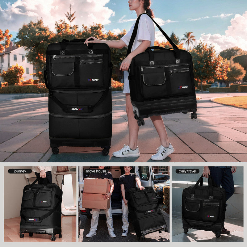 NEW YORK XPRESS JM-36 Collapsible Expandable Luggage Bag Suitcases with Wheels, Hardshell Base Case 36"