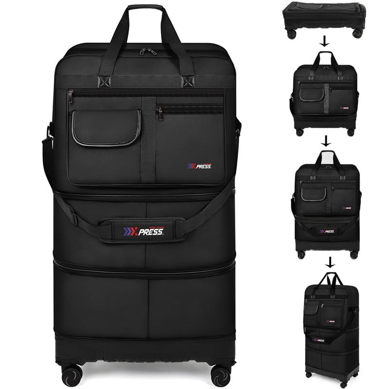 NEW YORK XPRESS JM-36 Collapsible Expandable Luggage Bag Suitcases with Wheels, Hardshell Base Case 36"