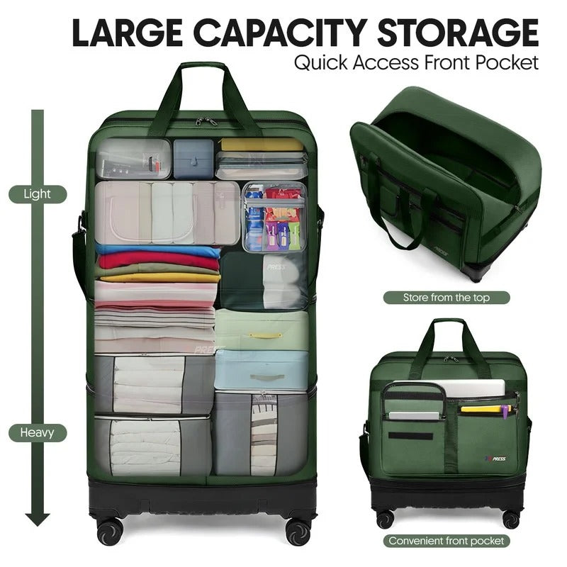 NEW YORK XPRESS JM-36 Collapsible Expandable Luggage Bag Suitcases with Wheels, Hardshell Base Case 36"