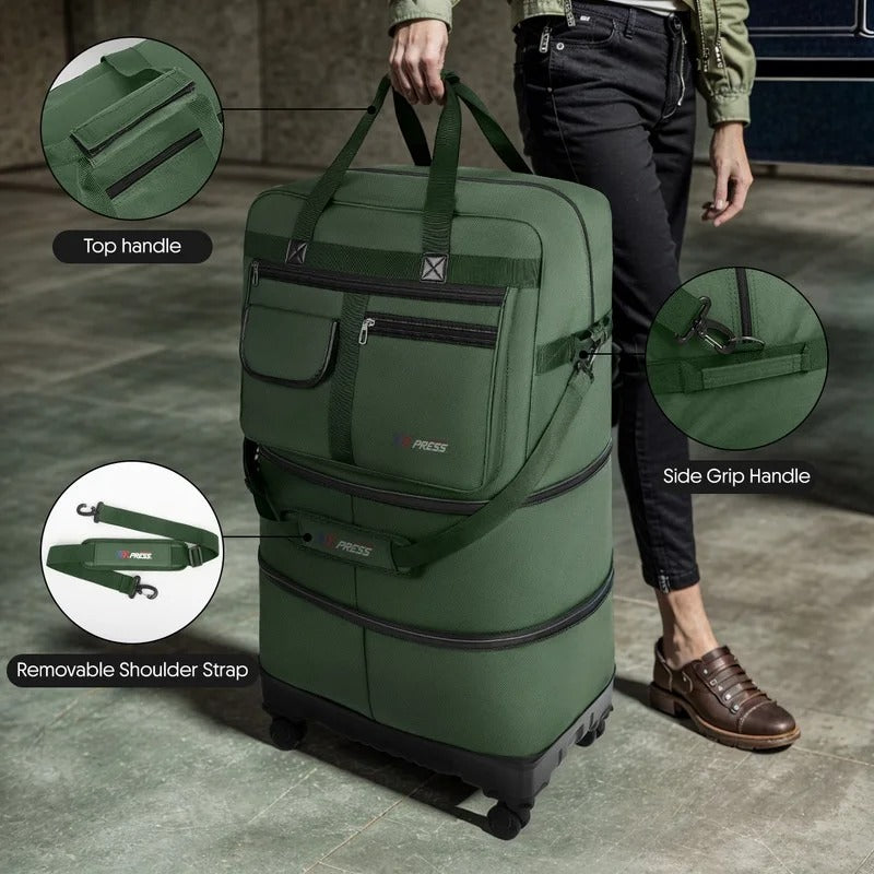 NEW YORK XPRESS JM-36 Collapsible Expandable Luggage Bag Suitcases with Wheels, Hardshell Base Case 36"