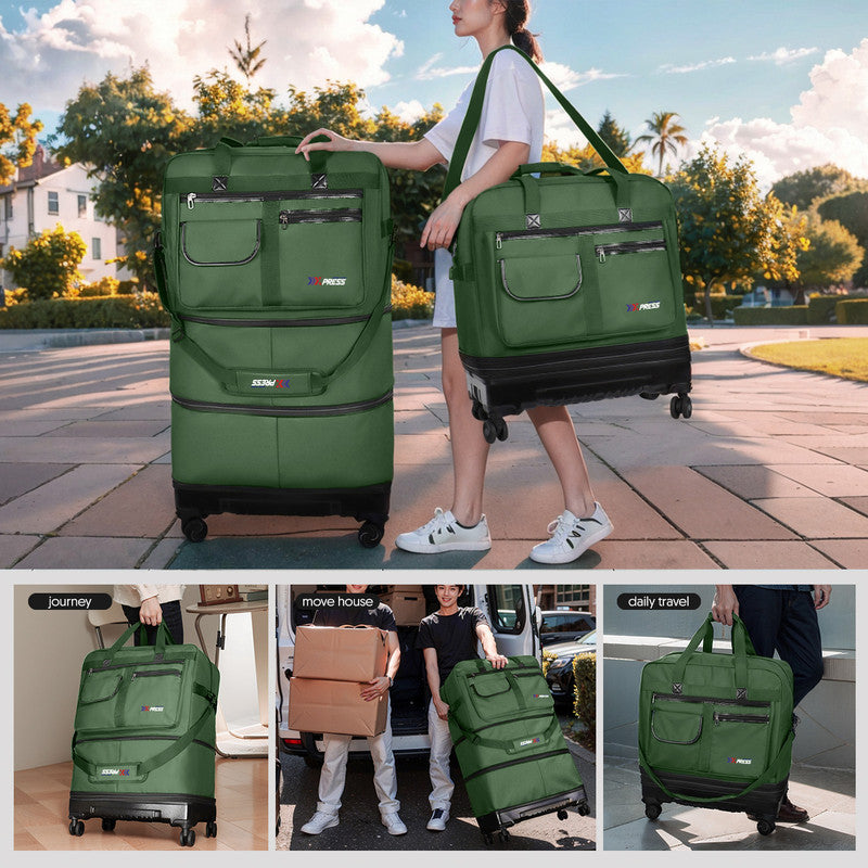 NEW YORK XPRESS JM-36 Collapsible Expandable Luggage Bag Suitcases with Wheels, Hardshell Base Case 36"