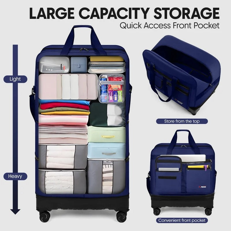 NEW YORK XPRESS JM-36 Collapsible Expandable Luggage Bag Suitcases with Wheels, Hardshell Base Case 36"
