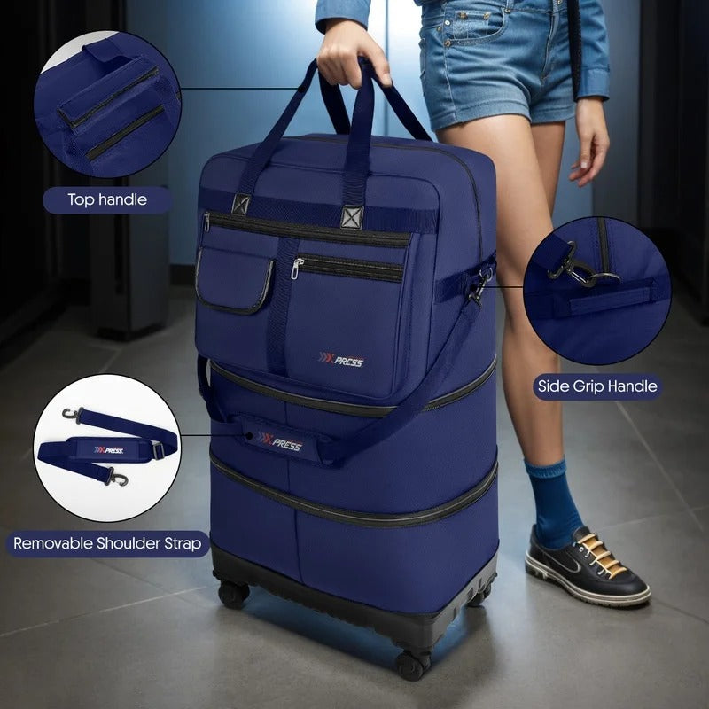 NEW YORK XPRESS JM-36 Collapsible Expandable Luggage Bag Suitcases with Wheels, Hardshell Base Case 36"