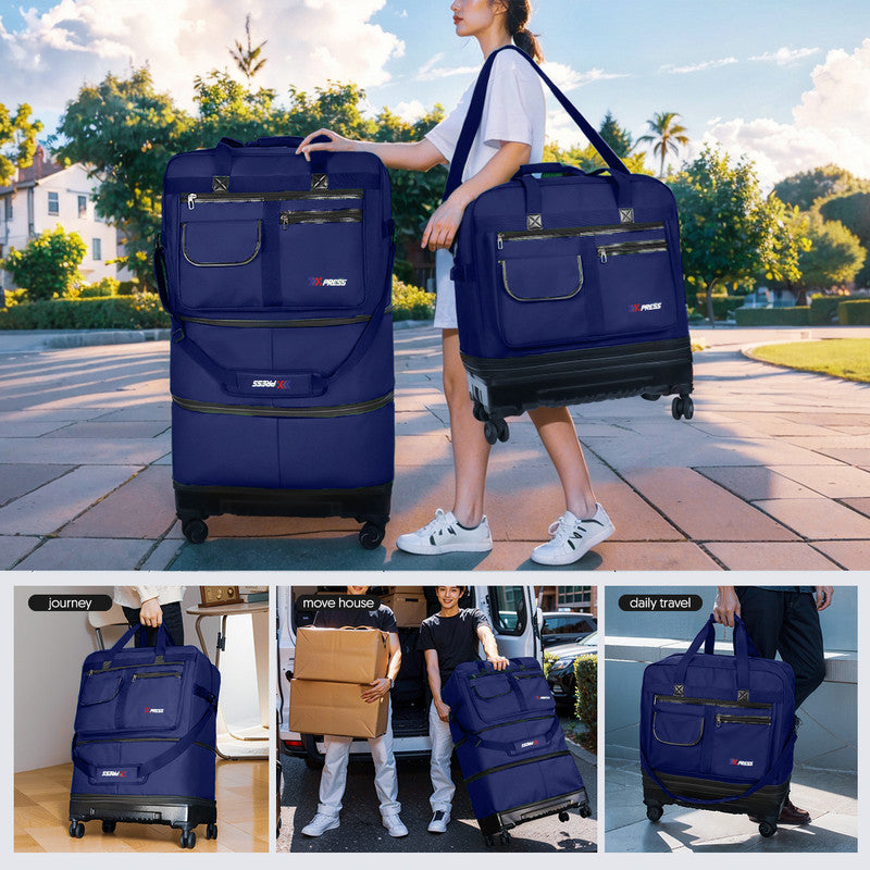 NEW YORK XPRESS JM-36 Collapsible Expandable Luggage Bag Suitcases with Wheels, Hardshell Base Case 36"