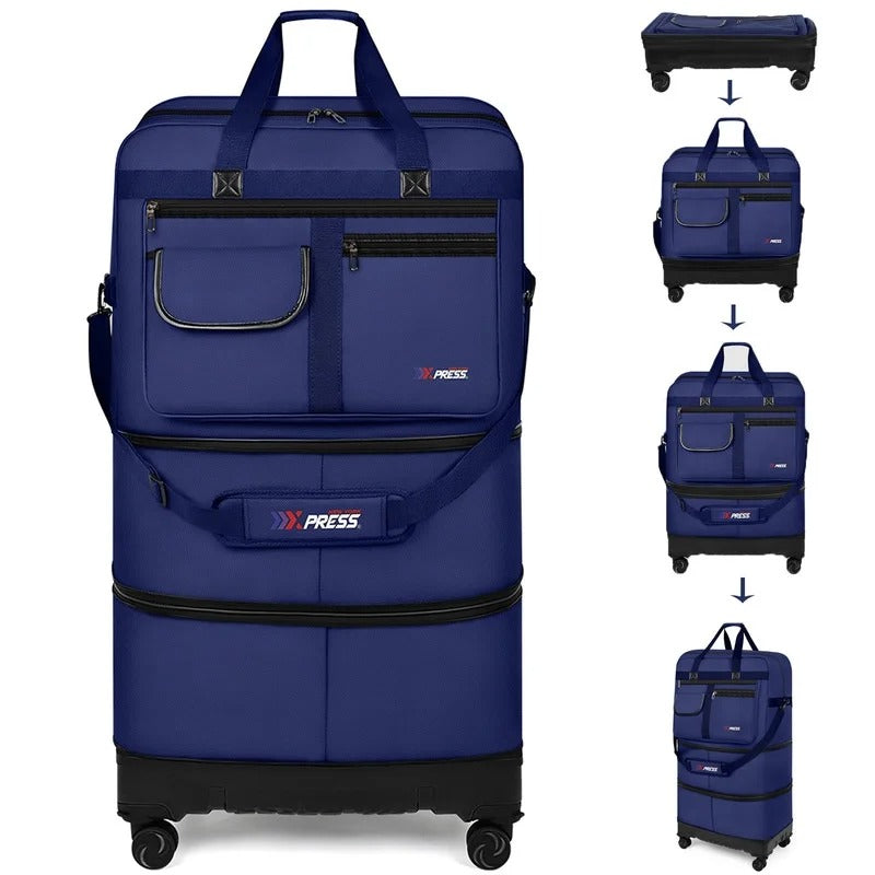 NEW YORK XPRESS JM-36 Collapsible Expandable Luggage Bag Suitcases with Wheels, Hardshell Base Case 36"