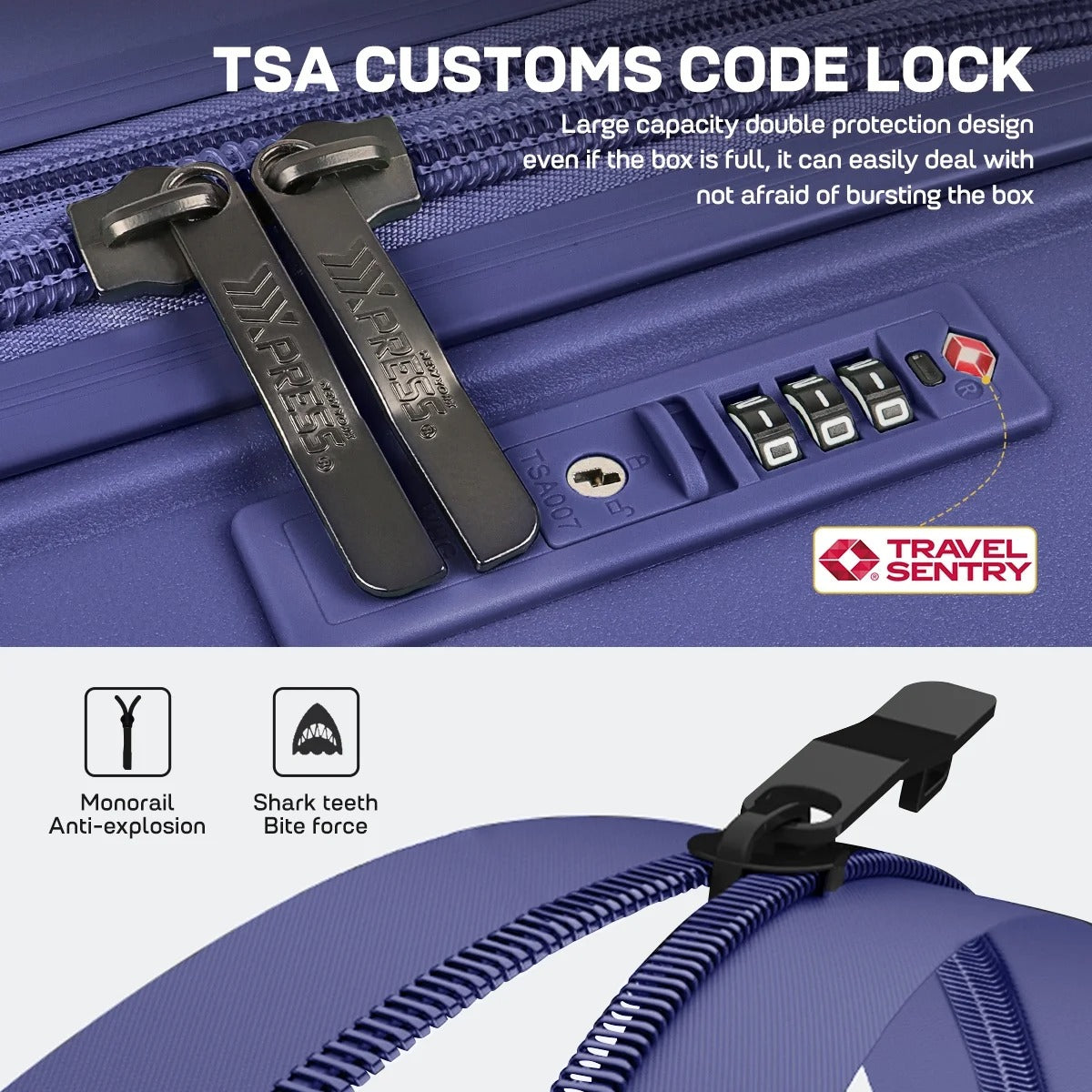 New York Xpress DQ-135 Luggage with Spinner Wheels, Hardshell Expandable with TSA Lock