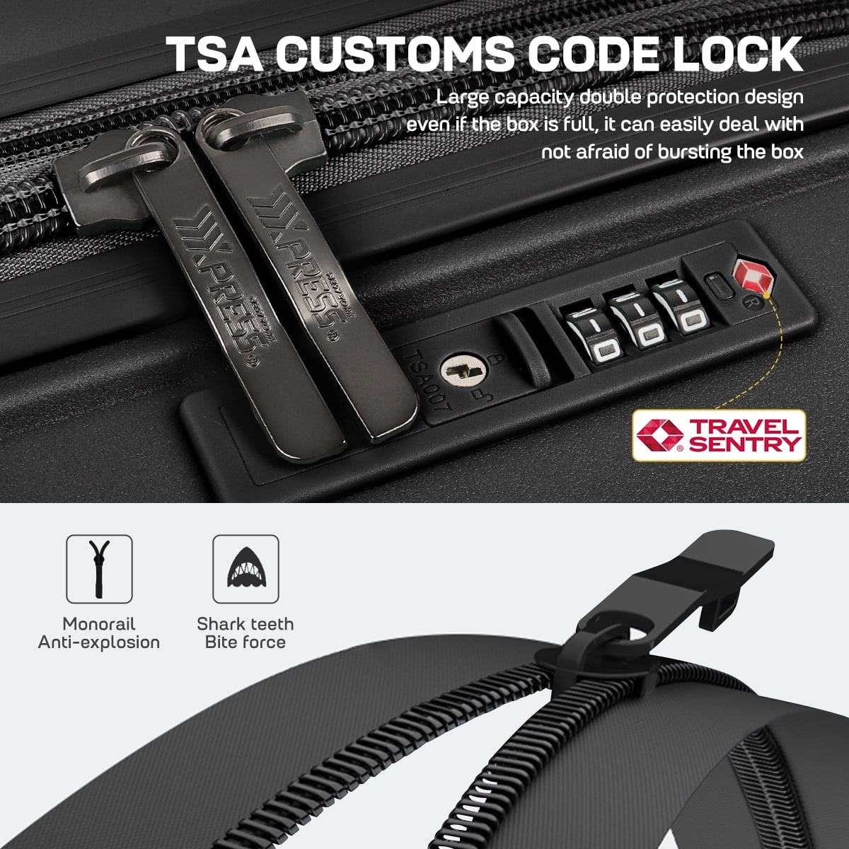 New York Xpress DQ-135 Luggage with Spinner Wheels, Hardshell Expandable with TSA Lock