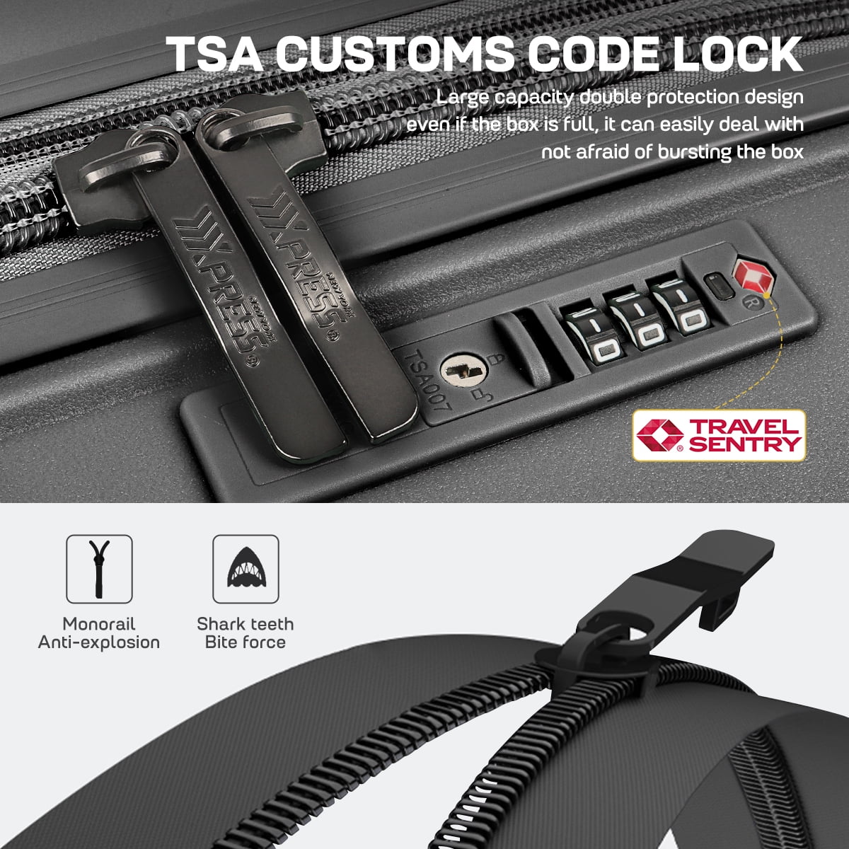 New York Xpress DQ-135 Luggage with Spinner Wheels, Hardshell Expandable with TSA Lock