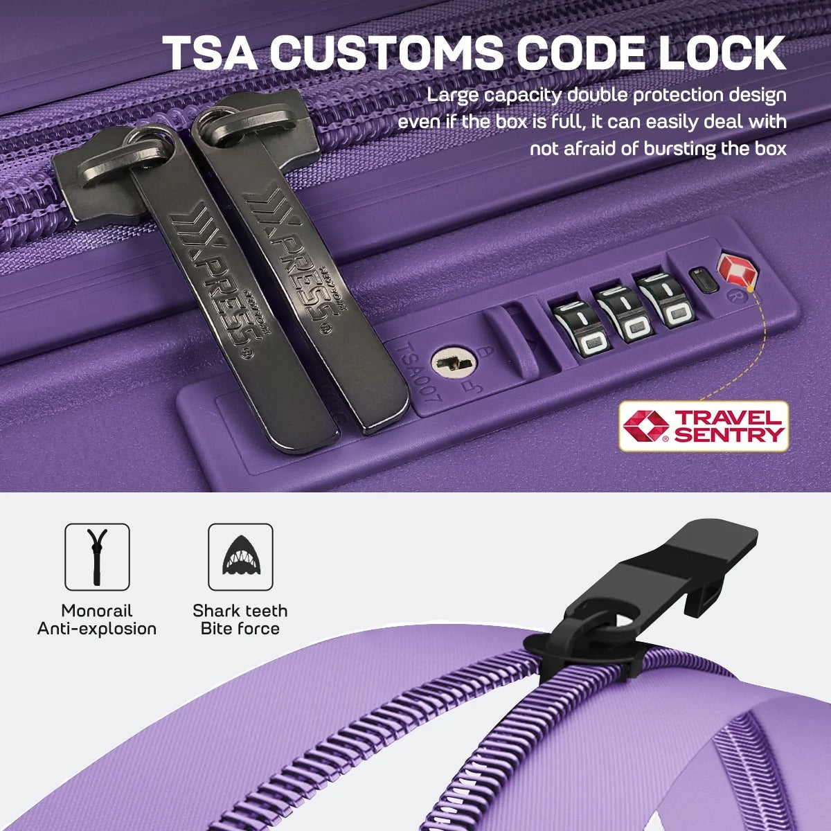 New York Xpress DQ-135 Luggage with Spinner Wheels, Hardshell Expandable with TSA Lock