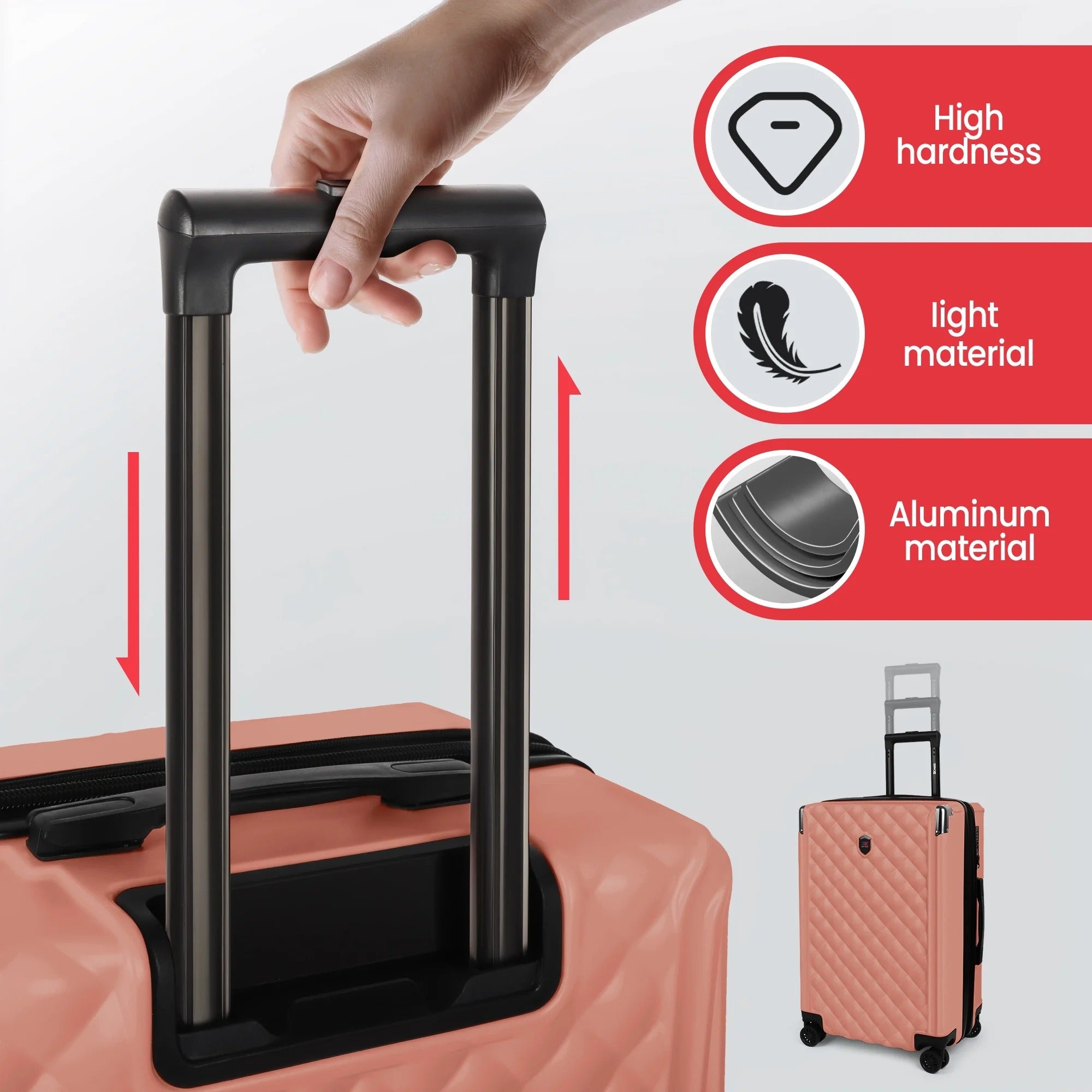 NEW YORK XPRESS WD-576 ABS Hard-shell Expandable Suitcase with Spinner Wheels and TSA Lock