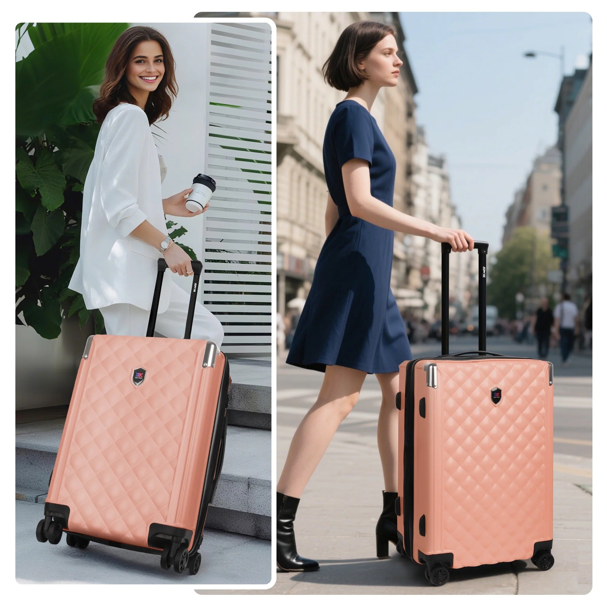 NEW YORK XPRESS WD-576 ABS Hard-shell Expandable Suitcase with Spinner Wheels and TSA Lock