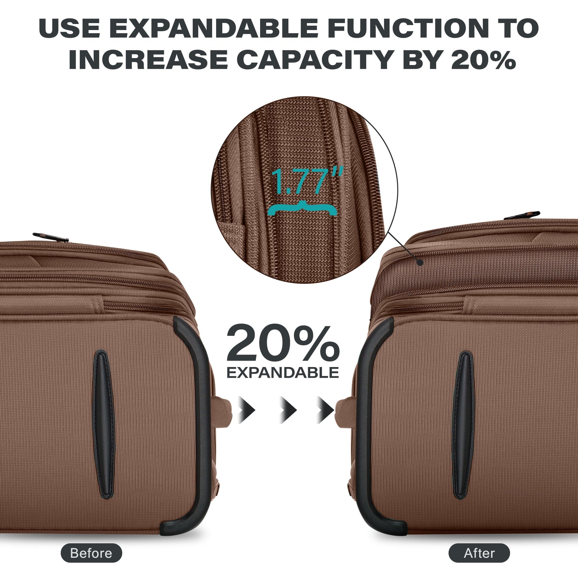 NEW YORK XPRESS XJ-1907 Expandable Soft Shell Spinner Suitcase with TSA Lock, Durable Lightweight Travel Case