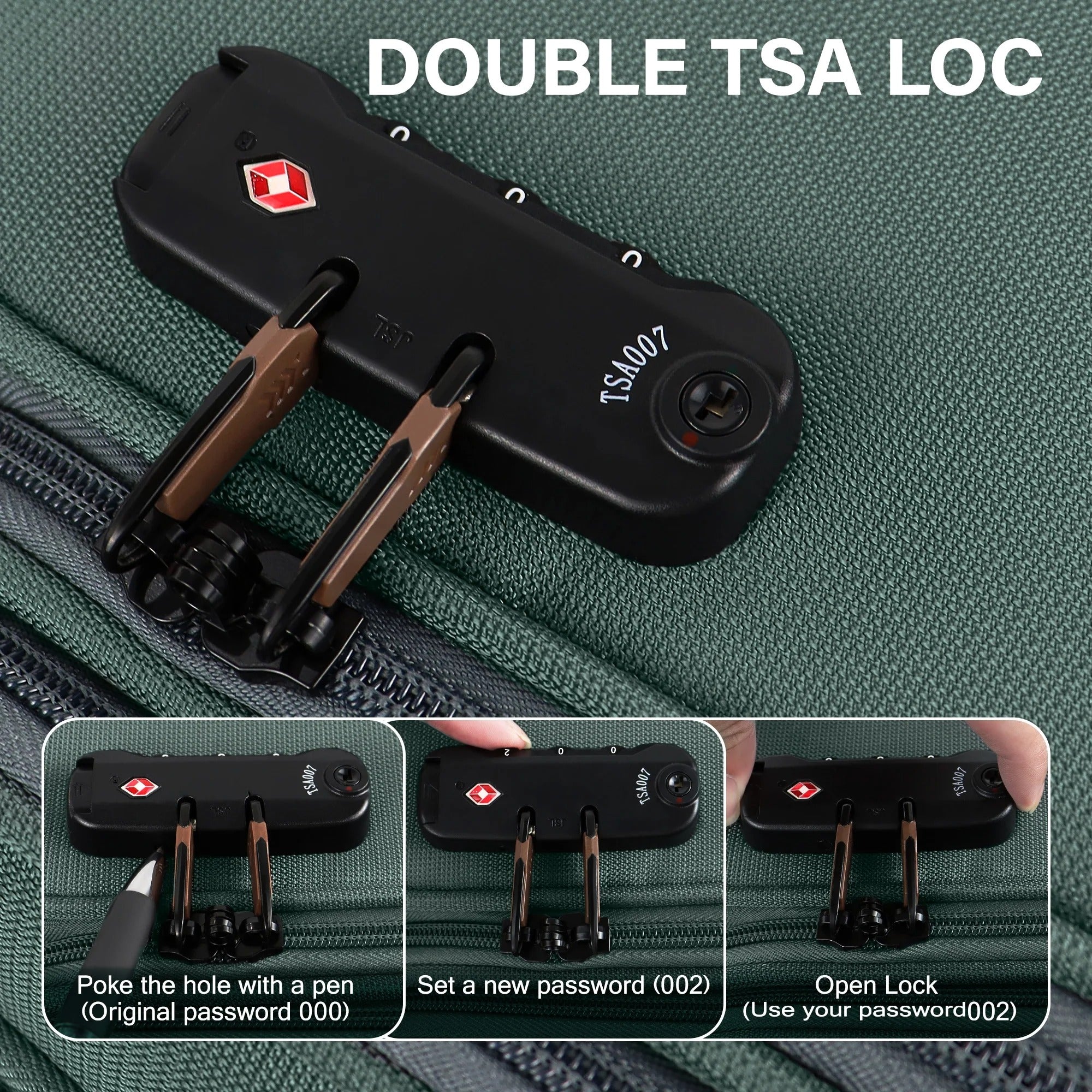 NEW YORK XPRESS XJ-1907 Expandable Soft Shell Spinner Suitcase with TSA Lock, Durable Lightweight Travel Case